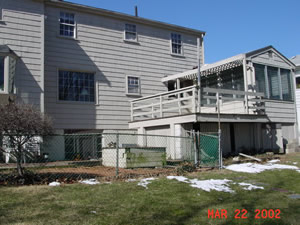 before deck remodeled by Advantage Remodeling of Arlington Massachusetts
