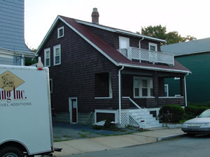 porch before being remodeled by Advantage Remodeling of Arlington, MA